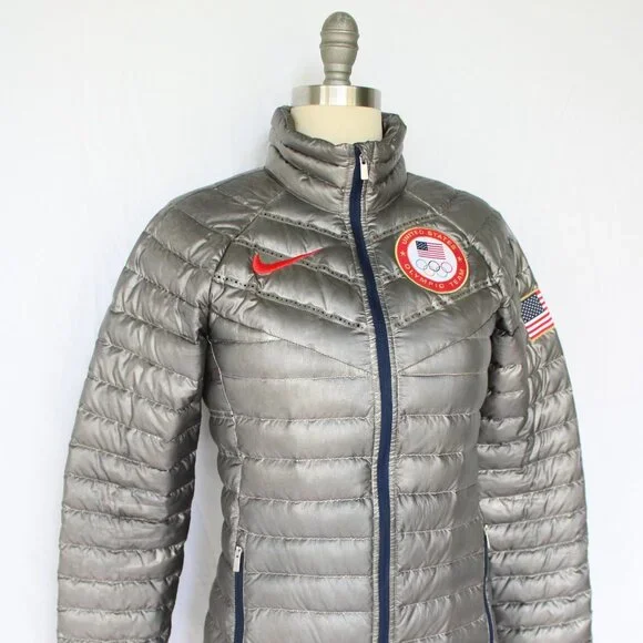 Nike Team USA Olympic Aeroloft Summit 800 Down Puffer Jacket Graphite Gray - Picture 5 of 11